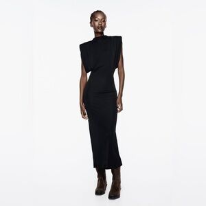 NWOT SHOULDER PAD KNIT DRESS ON HOLD​